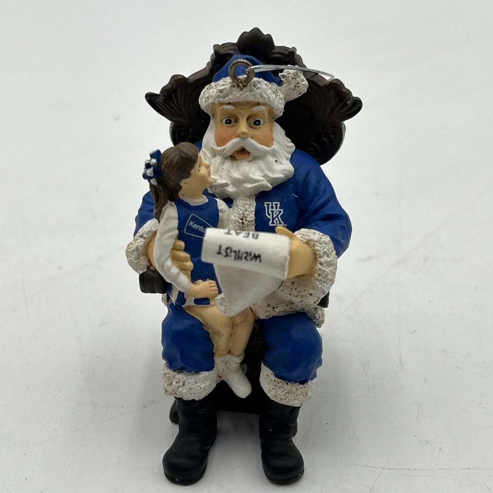 University Of Kentucky Wishlist Santa Collegiate Collectables Christmas Ornament